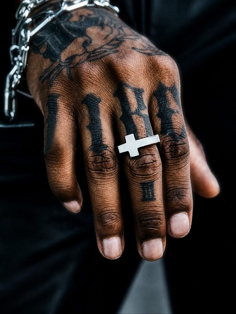 Stainless Steel Cross Ring 